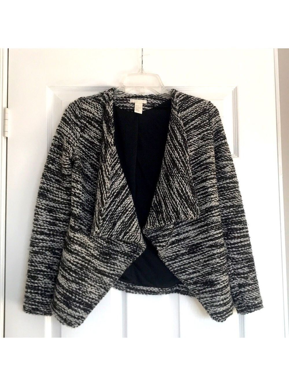 H&M Open Front Cropped Waterfall Shacket Size XS